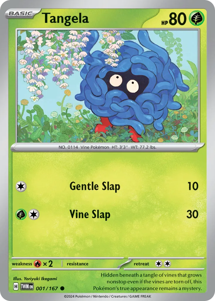 2024 Twilight Masquerade Tangela Common #001/167 Common card image