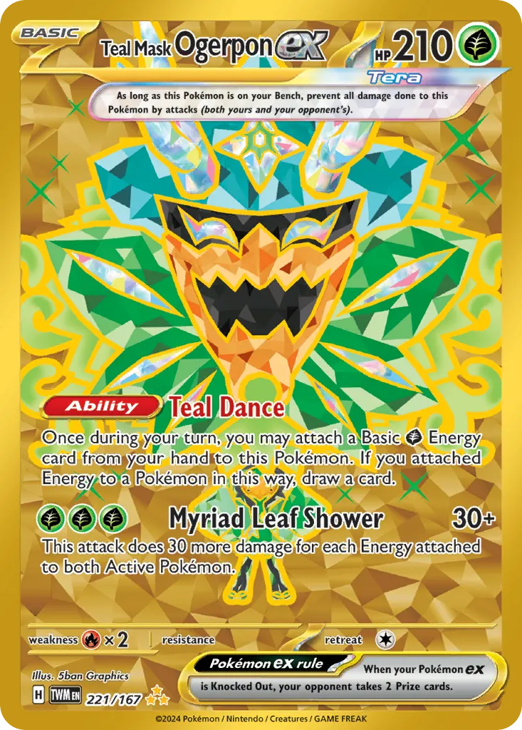 2024 Twilight Masquerade Teal Mask Ogerpon ex #025/167 Double Rare card image