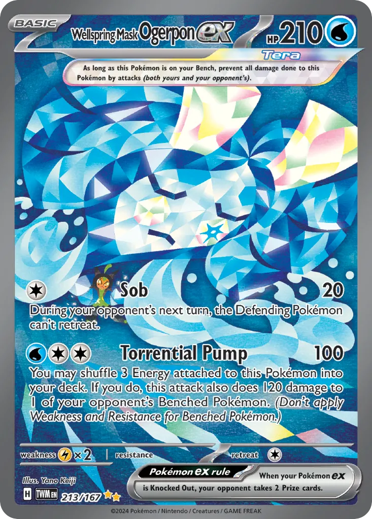 2024 Twilight Masquerade Wellspring Mask Ogerpon ex #213/167 Special Illustration Rare card image