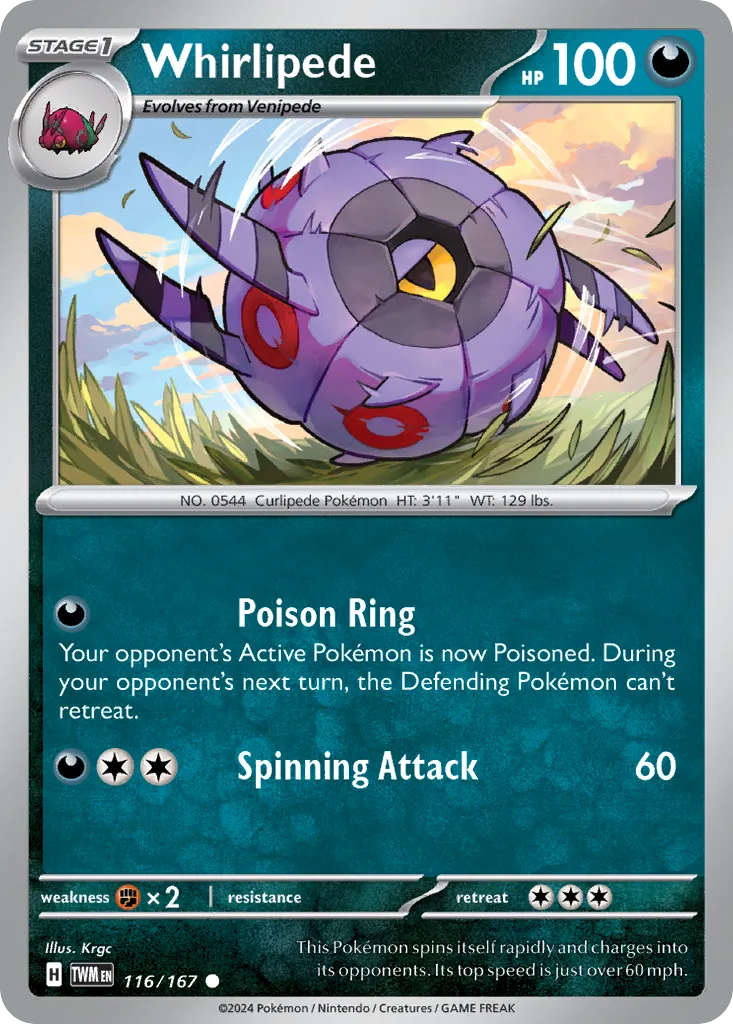 2024 Twilight Masquerade Whirlipede #116/167 Common card image