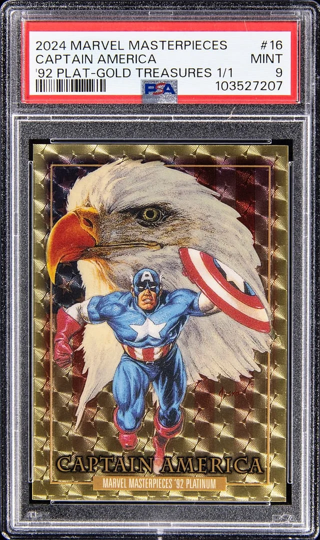 2024 Upper Deck Captain America Marvel Masterpieces '92 Platinum Golden Treasures #16 card image