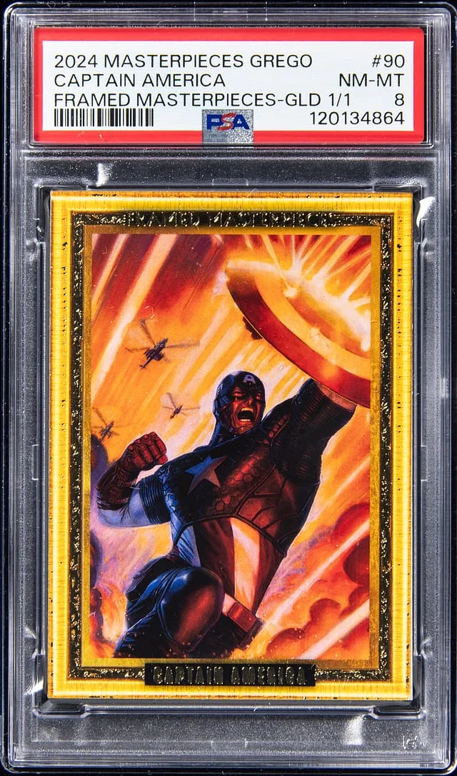 2024 Upper Deck Captain America Marvel Masterpieces Presents Nahuel Grego Framed Masterpieces Gold #90 card image