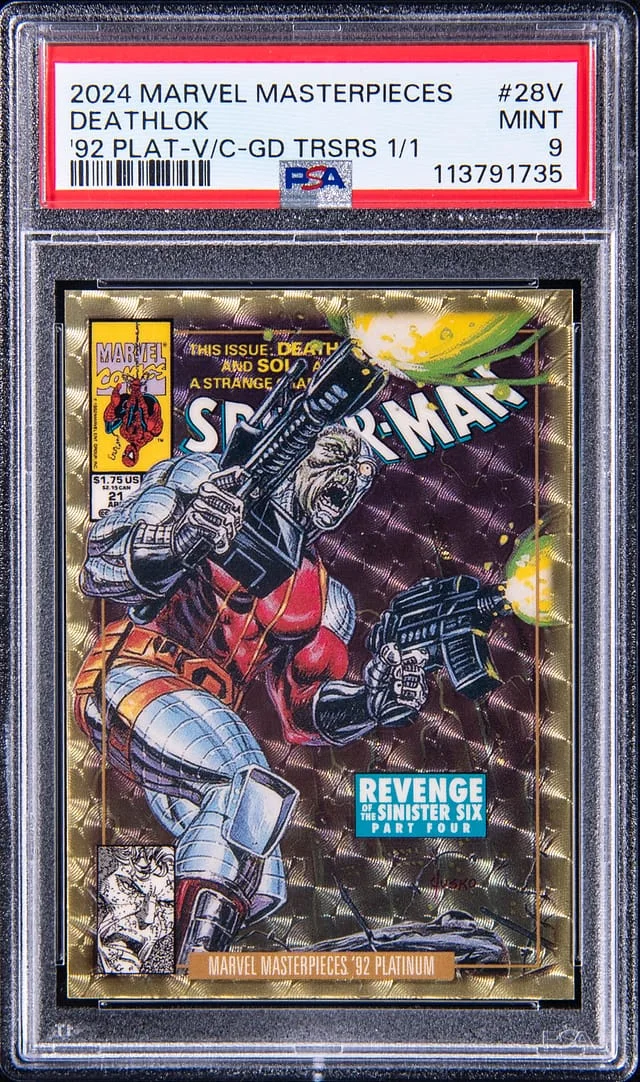 2024 Upper Deck Deathlok Marvel Masterpieces '92 Platinum Variant Cover Golden Treasures #28-V card image
