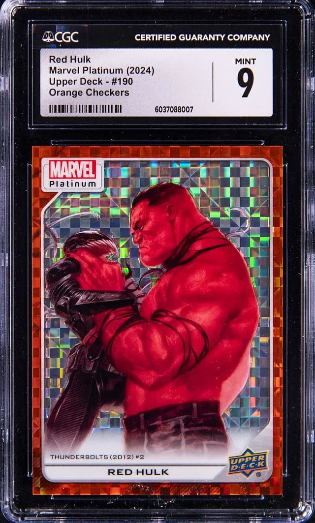 2024 Upper Deck Red Hulk Marvel Platinum Orange Checkers #190 card image