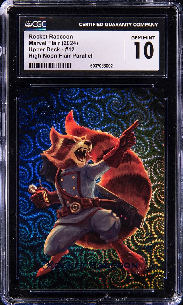 2024 Upper Deck Rocket Raccoon Marvel Flair High Noon Flair Parallel #12 card image