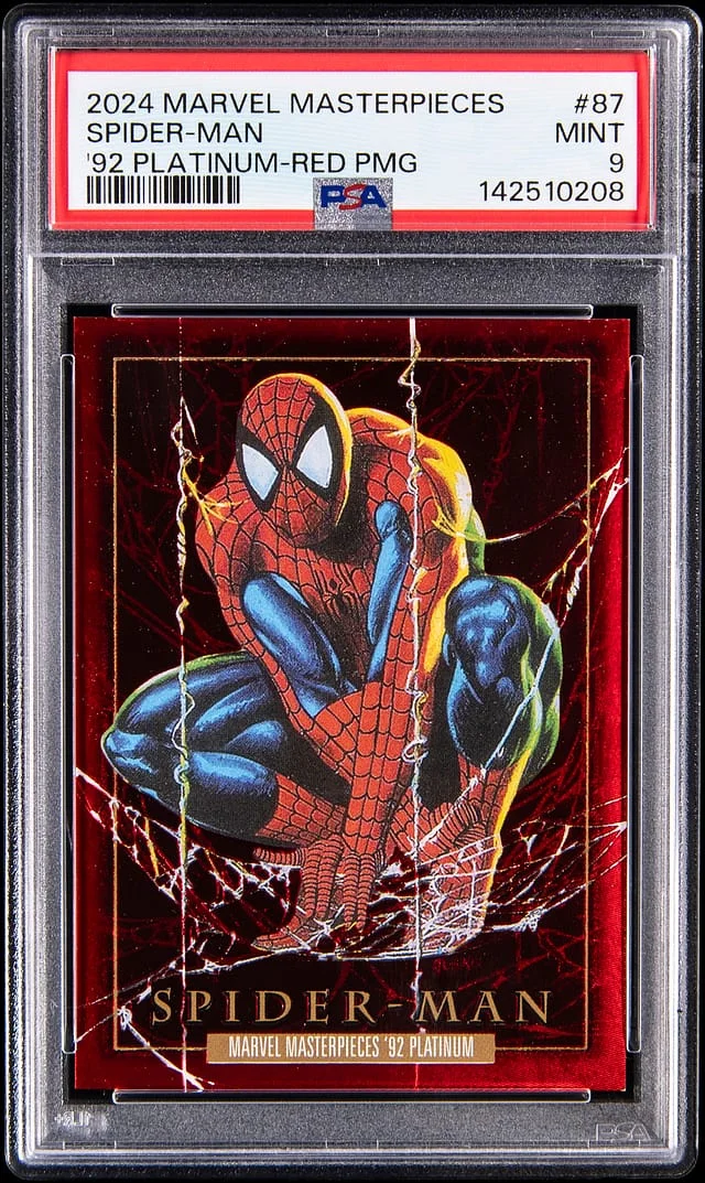 2024 Upper Deck Spider-Man Marvel Masterpieces '92 Platinum Precious Metal Gems (PMG) Red #87 card image