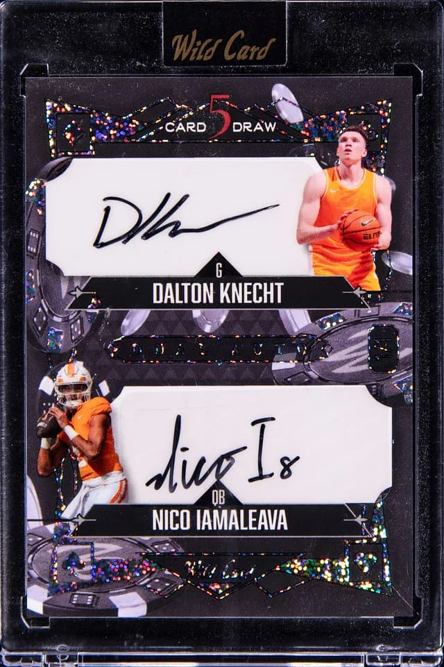 2024 Wild Card 5 Card Draw Dual Autograph Black Dalton Knecht/Nico Iamaleava #5CDMD-DKNIA card image