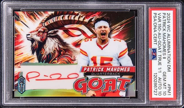 2024 Wild Card Alumination Dino Might Variation 150 Autograph Goat True Patrick Mahomes II #AT1GOAT-PM1 card image