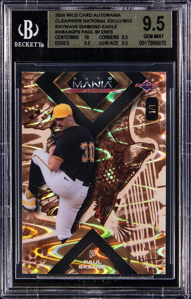 2024 Wild Card Automania Clearview National Exclusive RayWave Diamond Eagle Paul Skenes #AMASQ-PS card image