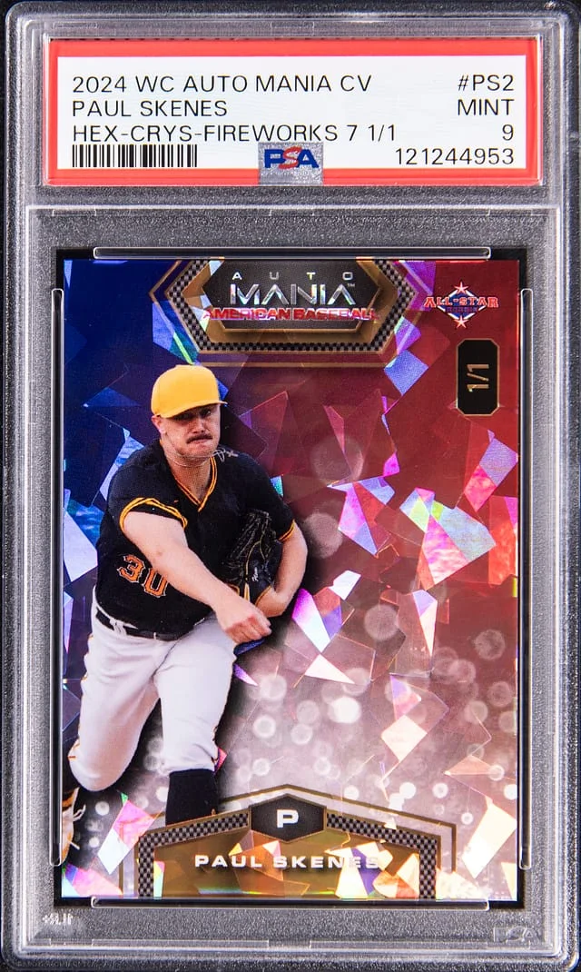 2024 Wildcard Auto Mania Hex Crystal Fireworks Paul Skenes #PS2 card image