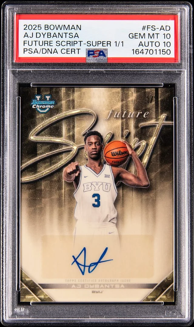 2025-26 Bowman AJ Dybantsa Future Script SuperFractor #FS-AD card image