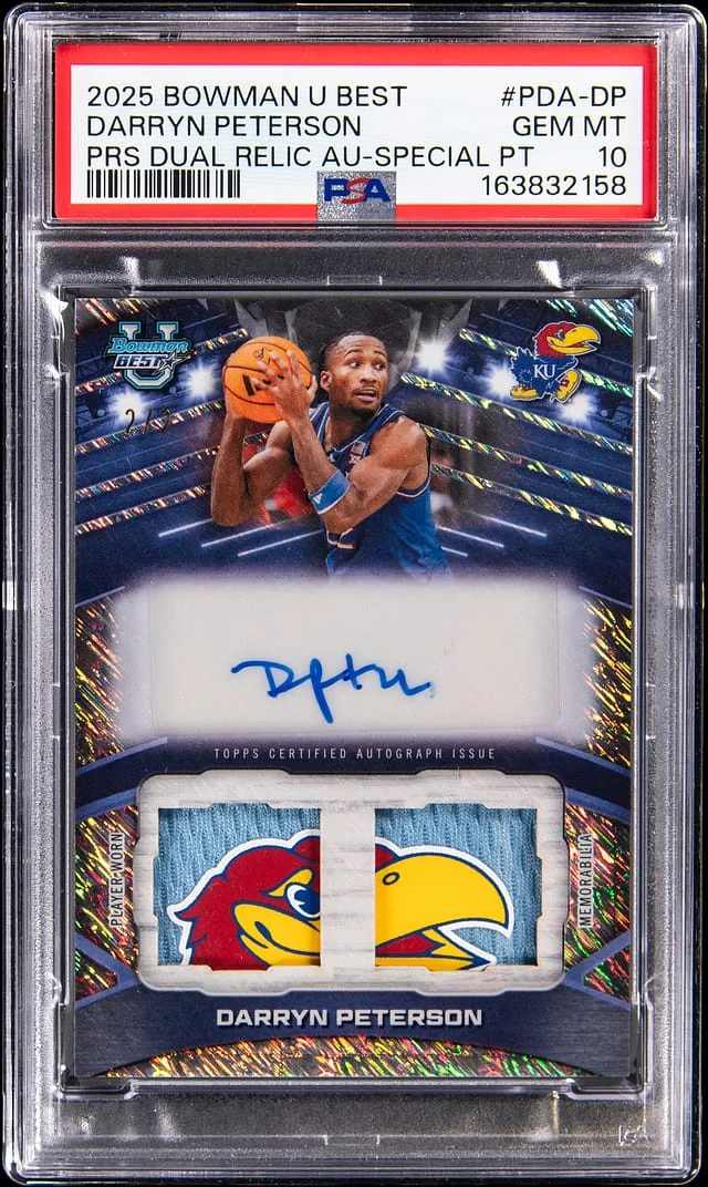 2025-26 Bowman Best Darryn Peterson Prospect Dual Relic Autograph Special Patch #PDA-DP card image