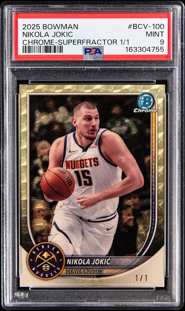 2025-26 Bowman Chrome Nikola Jokic SuperFractor #BCV-100 card image