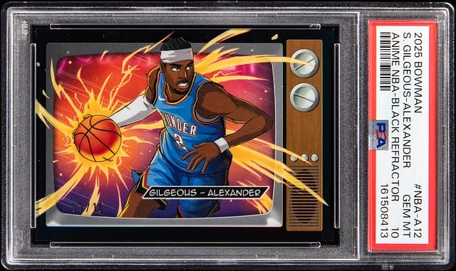 2025-26 Bowman Chrome Shai Gilgeous-Alexander Anime NBA Black Refractor #NBA-A12 card image