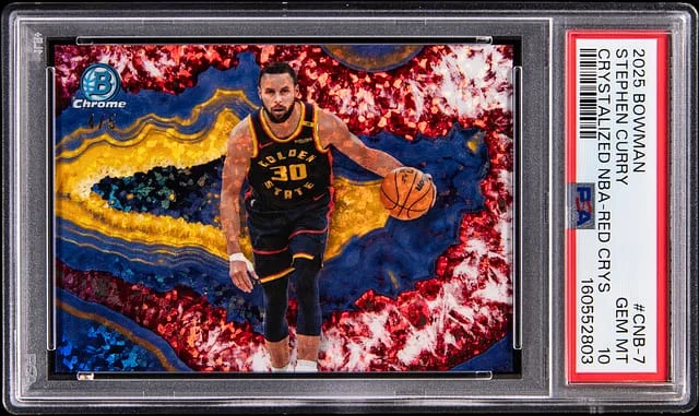 2025-26 Bowman Chrome Stephen Curry Crystalized NBA Red Crystal #CNB-7 card image
