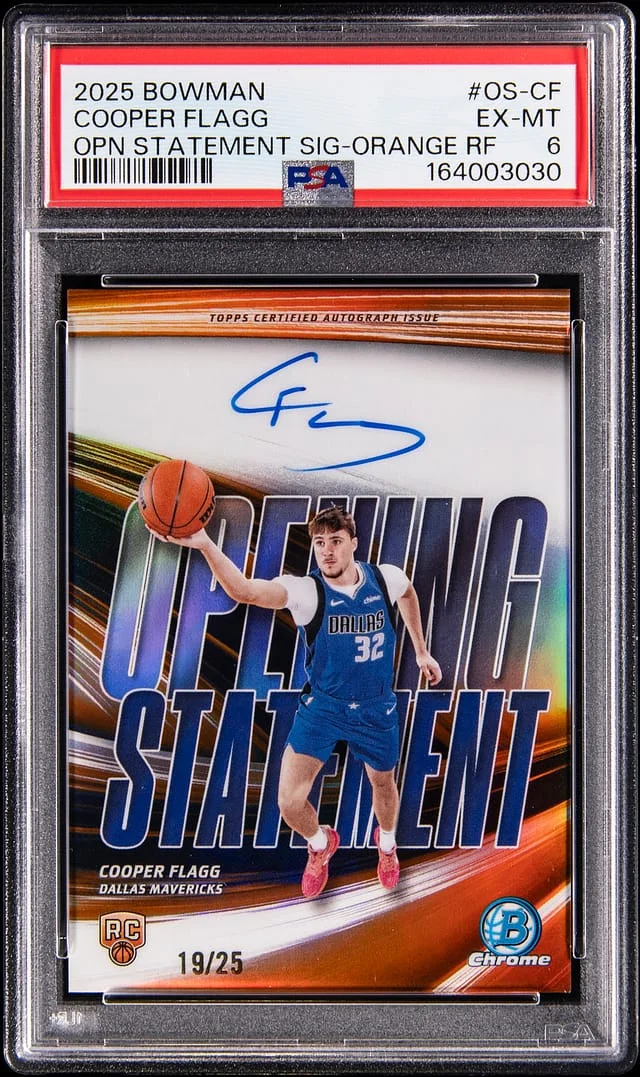 2025-26 Bowman Cooper Flagg Opening Statement Signatures Orange Refractor #OS-CF card image