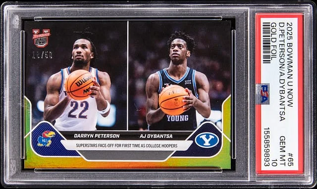 2025-26 Bowman Darryn Peterson/AJ Dybantsa U Now Gold Foil #65 card image