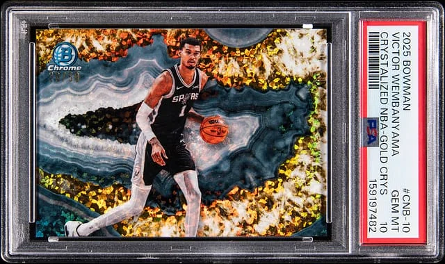 2025-26 Bowman Victor Wembanyama Crystalized NBA Gold Crystal #CNB-10 card image
