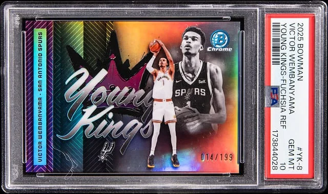 2025-26 Bowman Victor Wembanyama Young Kings Fuschia Refractor #YK-8 card image
