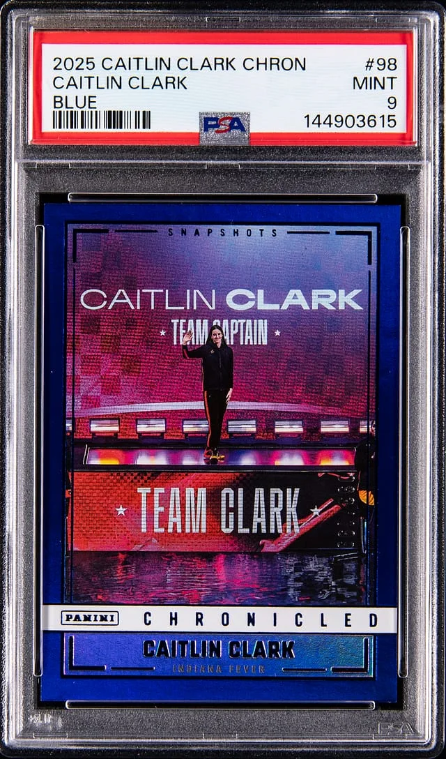 2025-26 Panini Caitlin Clark Chronicles Blue #98 card image