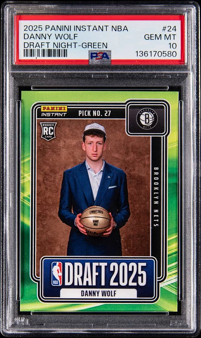 2025-26 Panini Danny Wolf Instant NBA Draft Night Green #NBADN-24 card image