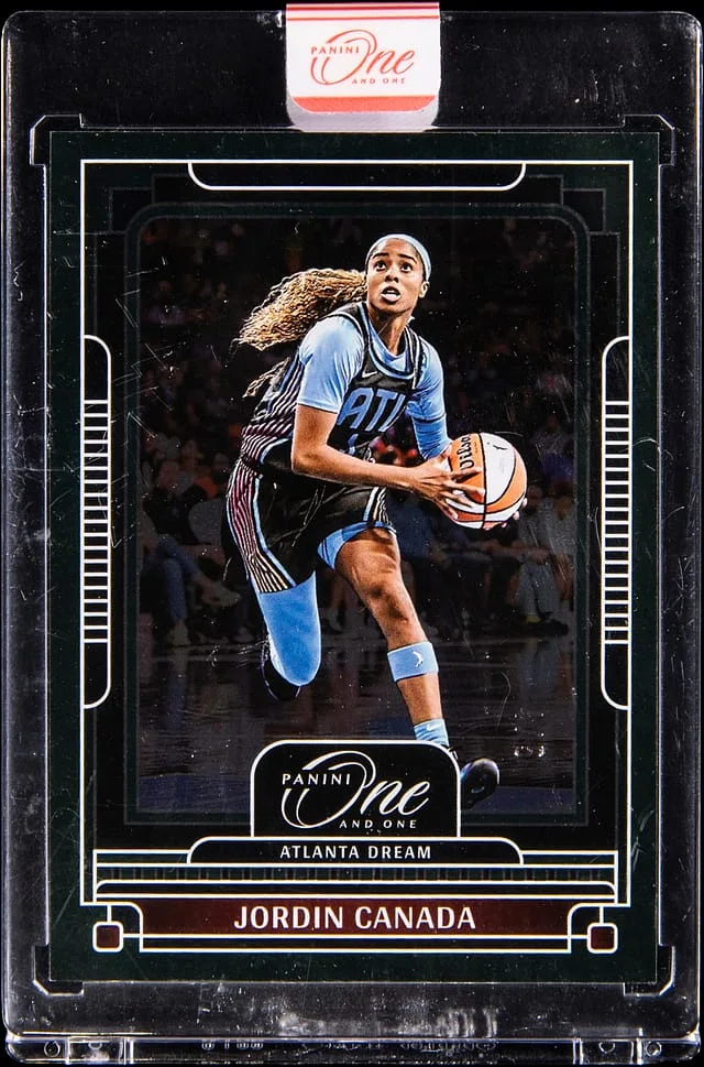 2025-26 Panini Jordin Canada - Panini Encased WNBA One and One Holo Emerald #44 card image