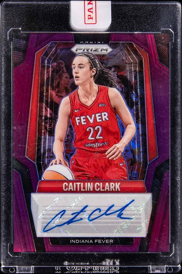 2025-26 Panini Prizm Caitlin Clark Signature Purple Prizm #SG-CC card image