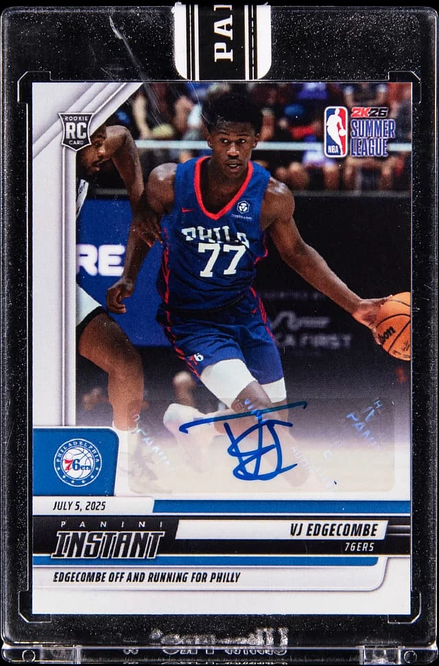 2025-26 Panini VJ Edgecombe Instant Autograph #1 card image