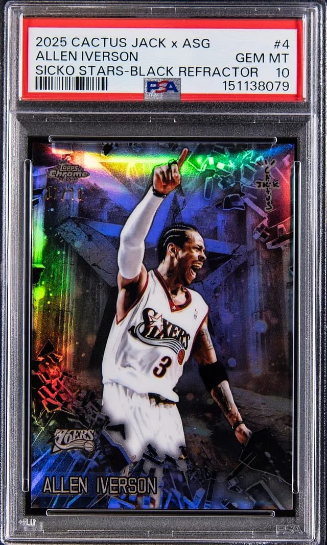 2025-26 Topps Allen Iverson Cactus Jack x ASG Sicko Stars Black Refractor #SS-4 card image
