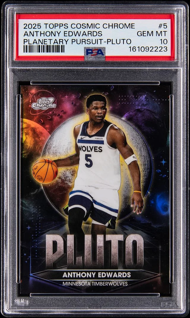 2025-26 Topps Anthony Edwards Cosmic Chrome Planetary Pursuit Pluto #5 card image