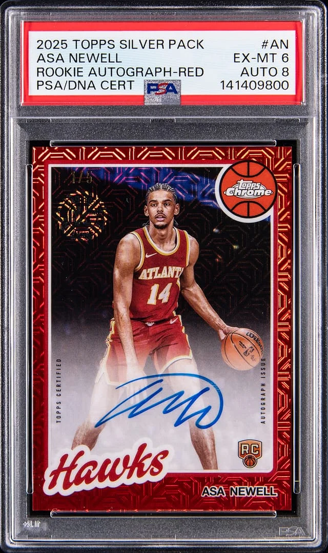 2025-26 Topps Asa Newell Silver Pack Autographs Red #80CR2-AN card image