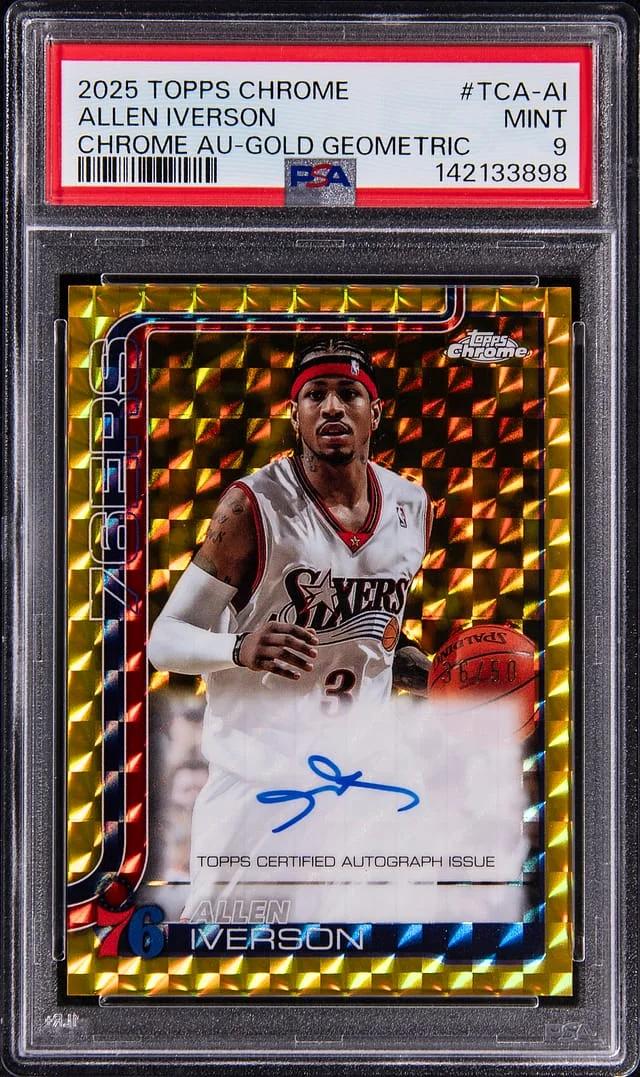 2025-26 Topps Chrome Allen Iverson Autographs Gold Geometric #TCA-AI card image