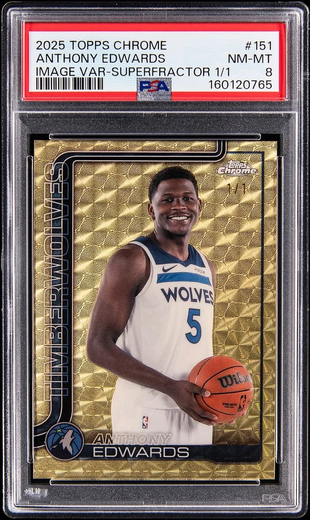 2025-26 Topps Chrome Anthony Edwards Image Variation SuperFractor #151 card image