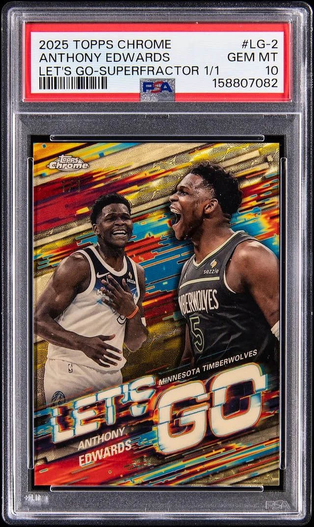 2025-26 Topps Chrome Anthony Edwards Let's Go SuperFractor #LG-2 card image