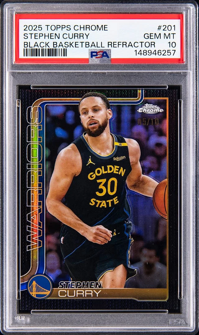 2025-26 Topps Chrome Black Stephen Curry Basketball Refractor #201 card image