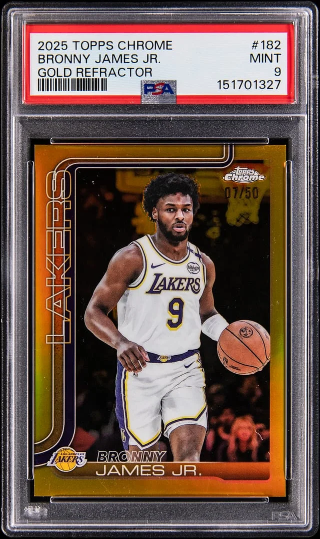 2025-26 Topps Chrome Bronny James Jr. Gold Refractor #182 card image