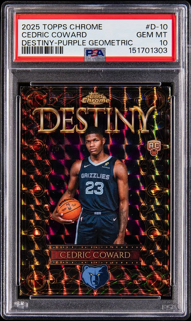 2025-26 Topps Chrome Cedric Coward Destiny Purple Geometric #D-10 card image