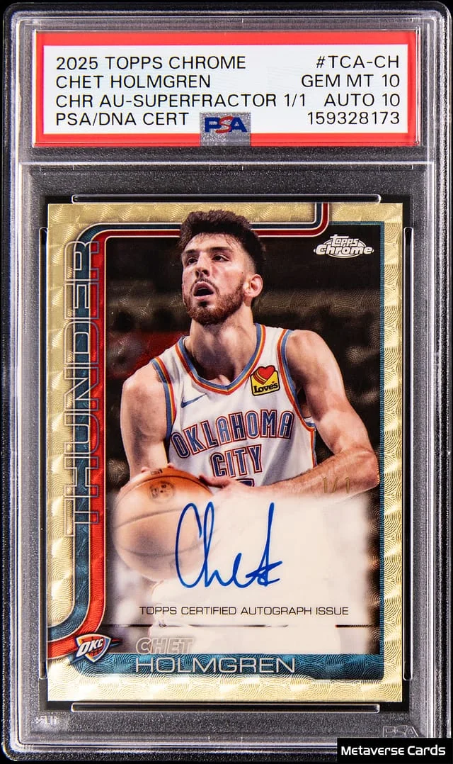 2025-26 Topps Chrome Chet Holmgren Autographs SuperFractor #TCA-CH card image