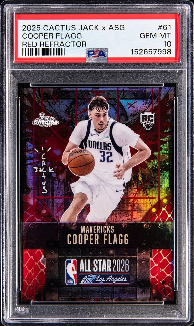 2025-26 Topps Chrome Cooper Flagg Cactus Jack x NBA All Star Game Red Refractor #61 card image