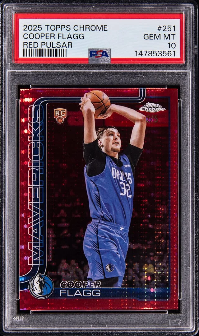 2025-26 Topps Chrome Cooper Flagg - College Jersey Number Red Pulsar #251 card image