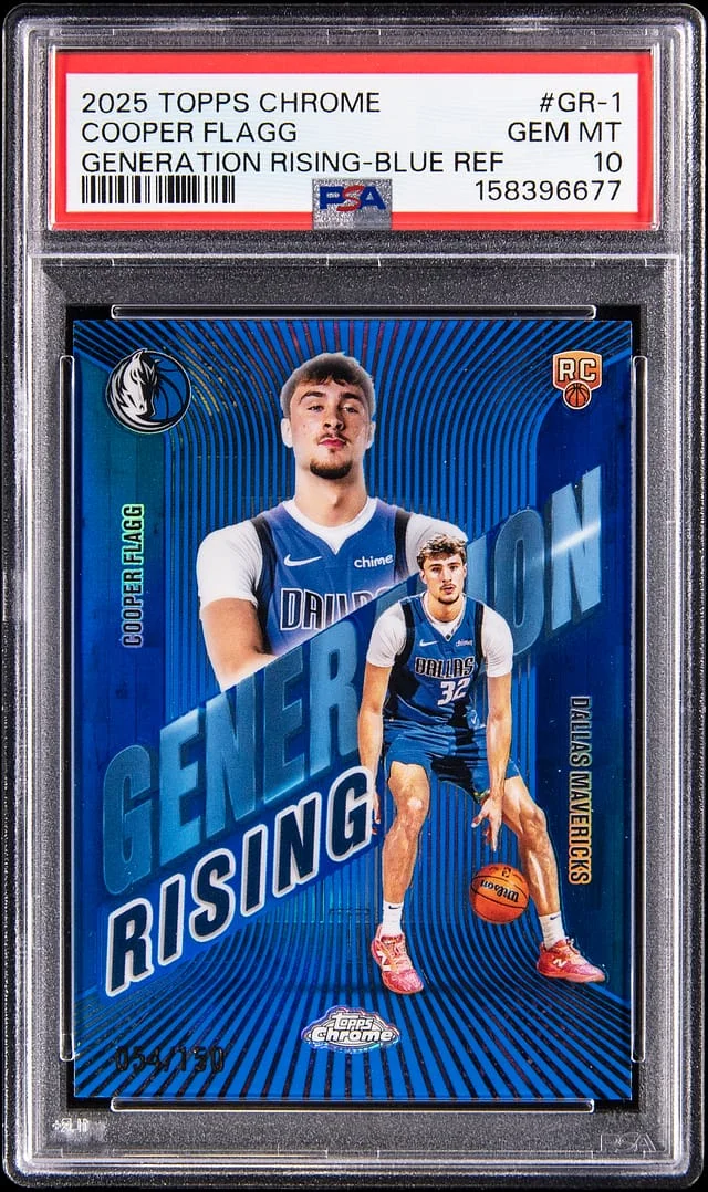 2025-26 Topps Chrome Cooper Flagg Generation Rising Blue Refractor #GR-1 card image
