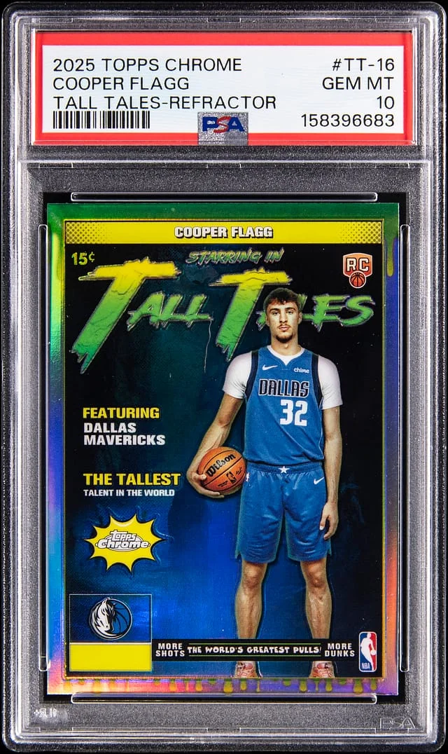 2025-26 Topps Chrome Cooper Flagg Tall Tales Refractor #TT-16 card image