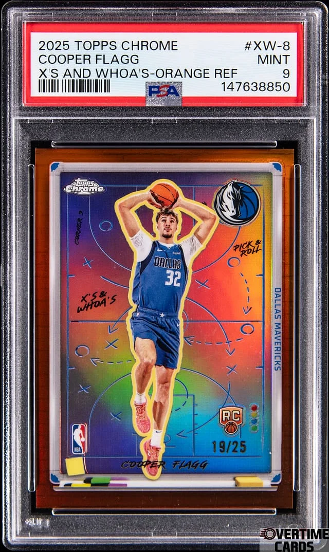 2025-26 Topps Chrome Cooper Flagg X's and Whoa's Purple Geometric Refractor #XW-8 card image