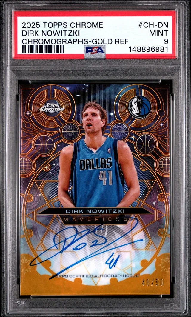 2025-26 Topps Chrome Dirk Nowitzki Chromographs Gold Refractor #CH-DN card image