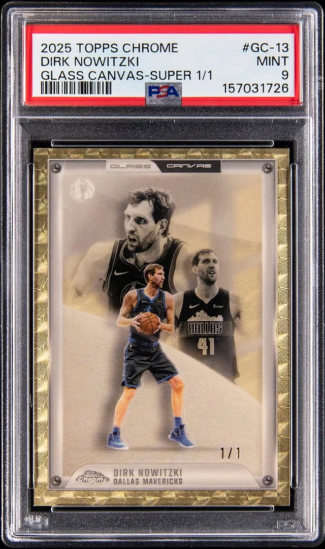 2025-26 Topps Chrome Dirk Nowitzki Glass Canvas SuperFractor #GC-13 card image