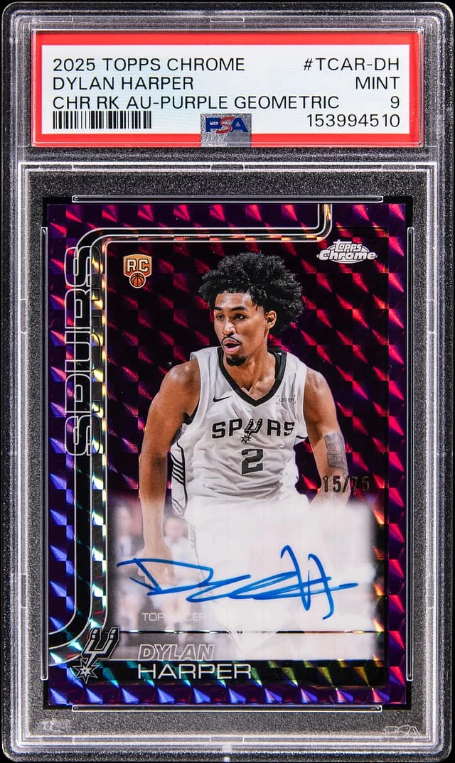 2025-26 Topps Chrome Dylan Harper Autographs Purple Geometric Refractor #TCAR-DH card image