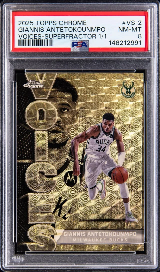 2025-26 Topps Chrome Giannis Antetokounmpo Voices SuperFractor #VS-2 card image