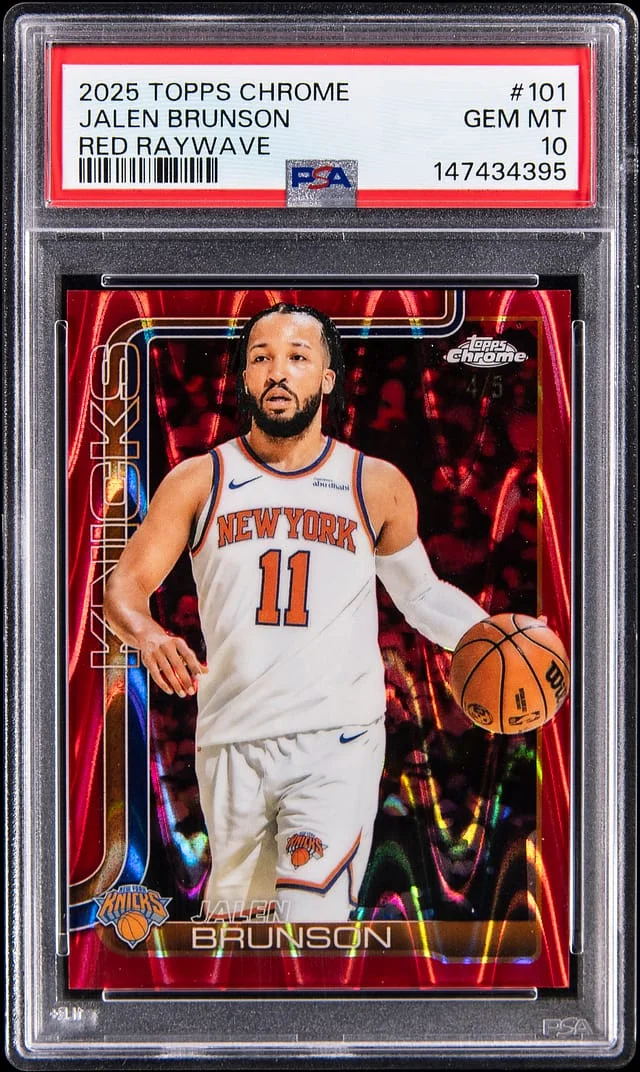 2025-26 Topps Chrome Jalen Brunson Red Raywave #101 card image