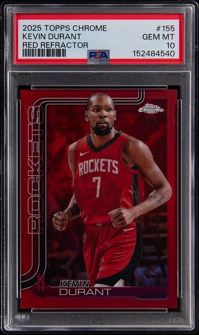 2025-26 Topps Chrome Kevin Durant Red Refractor #155 card image