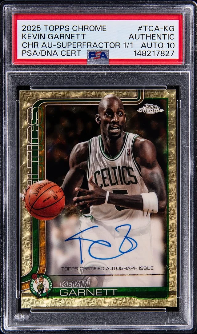 2025-26 Topps Chrome Kevin Garnett Autograph SuperFractor #TCA-KG card image